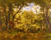 狄亚兹 - A Sunlit Clearing In The Forest At Fontainbleau